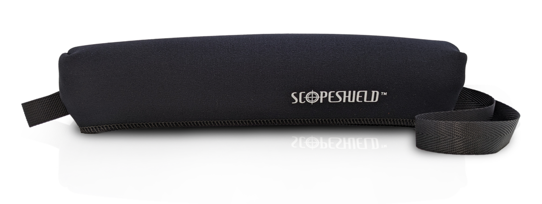 A neoprene scope cover in black by ScopeShield